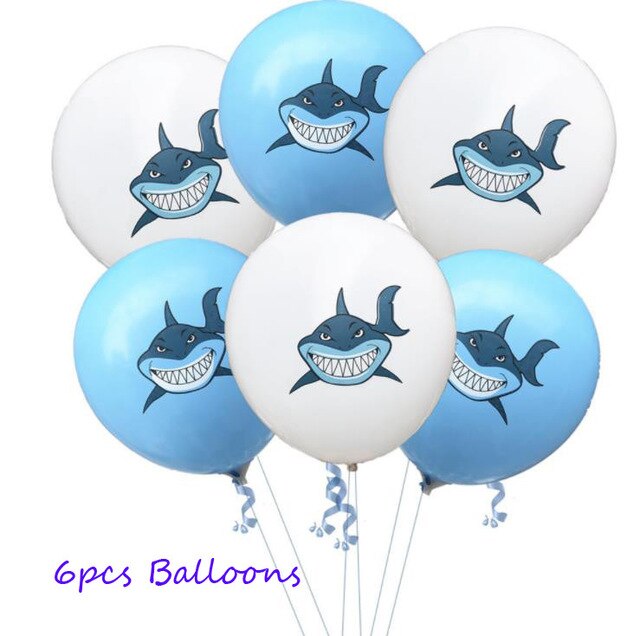 Ocean Shark Disposable Tablecloth 120*180cm Cute Shark Baby Shower Boy Party Decor Shark Cupcake Toppers Supplies: No.11