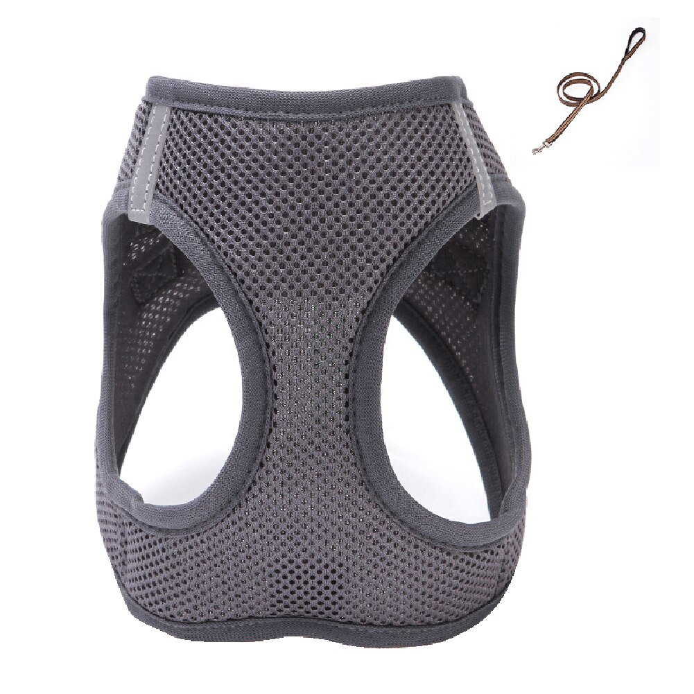 Breathable Dog Pet Harness Leash Set Puppy Vest Harness Collar with Traction Rope Flexible Walking Traction Rope Dog