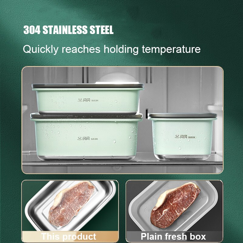 Stainless Steel Food Storage Container Set Vacuum Food Box Portable Leak-proof Food Storage Containers Camping Food Container