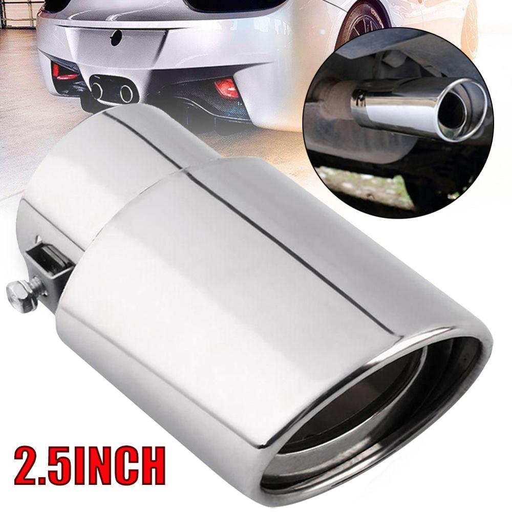 63mm Auto Achter Ronde Uitlaatpijp Staart Uitlaat Tip voor 1.5-2.2 Uitlaat Volume Staart Keel Rvs auto Uitlaat Tip