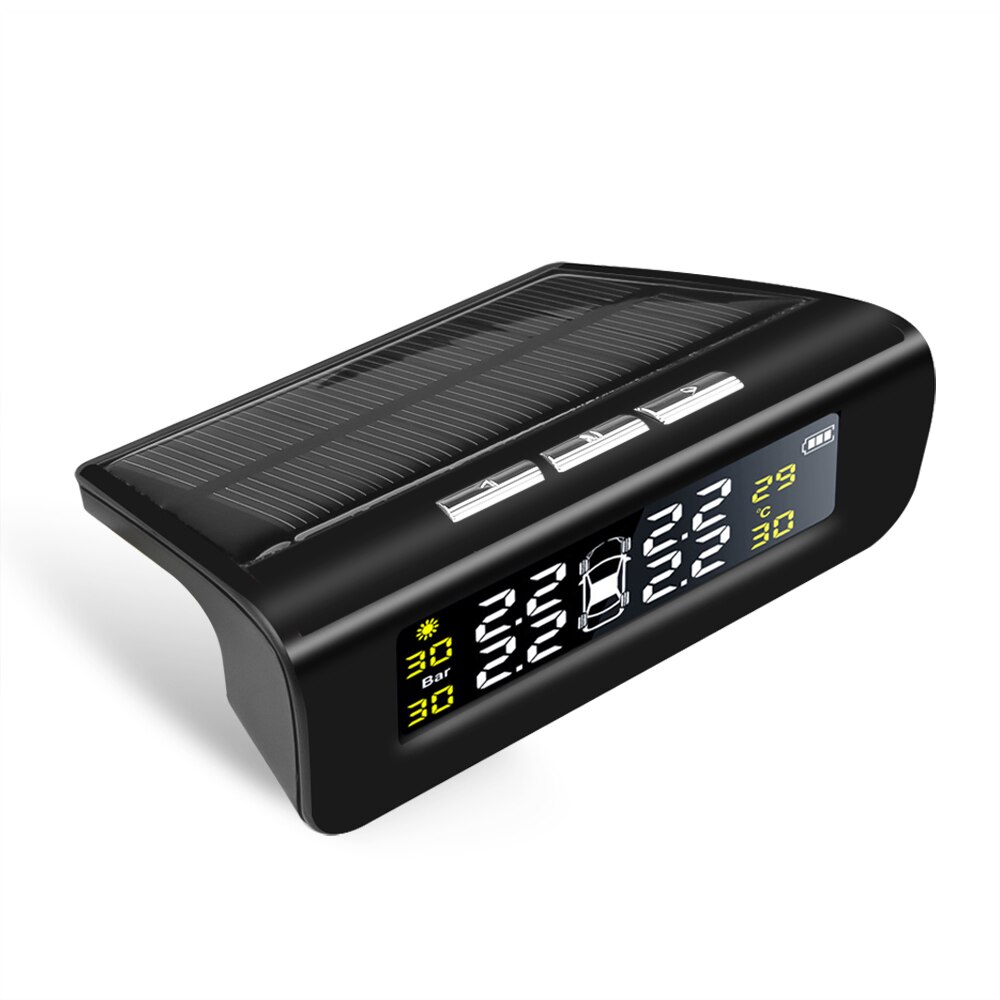USB or Solar Charging Smart Car TPMS Tire Pressure Monitoring System HD Digital LCD Display Auto Alarm tool Wireless 4 external
