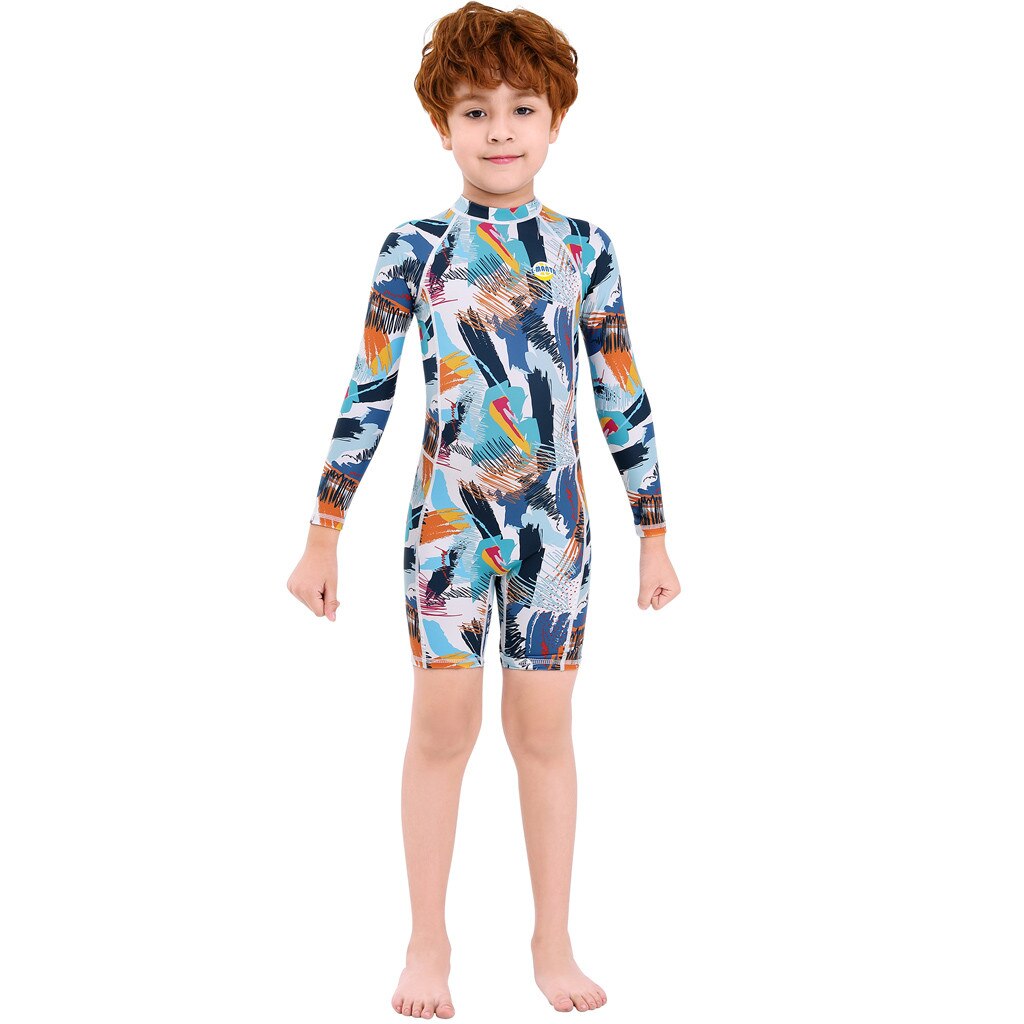 Telotuny Kids Baby Meisjes Jongen Bescherming Een Stuk Zon Rash Guard Upf 50 + Badpak Wetsuit Infant Kids Baby mode 2-10Y