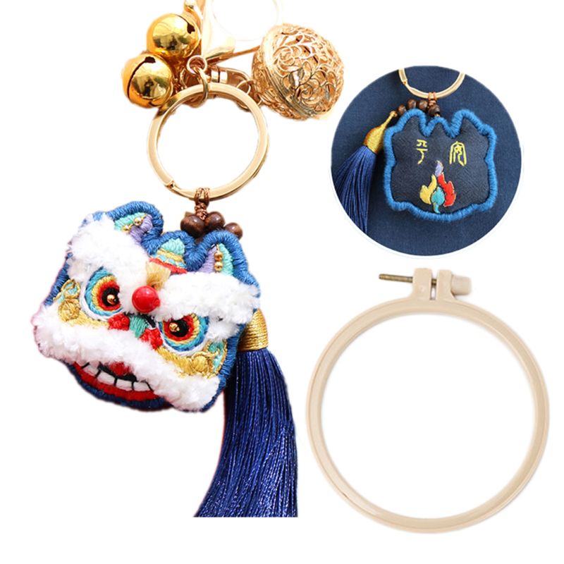 Kinesisk amulet broderi kit gør det selv nøglering korssting håndarbejde håndlavet syning håndværk bil taske vedhæng boligindretning: 2