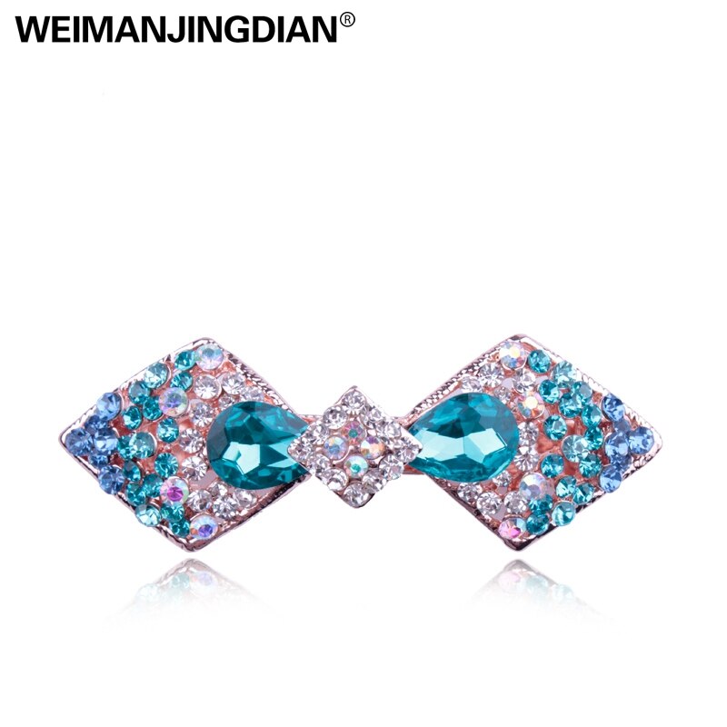 Weimanjingdian arco/doces cristal strass grampos de cabelo, grampos de noiva, joias de cabelo
