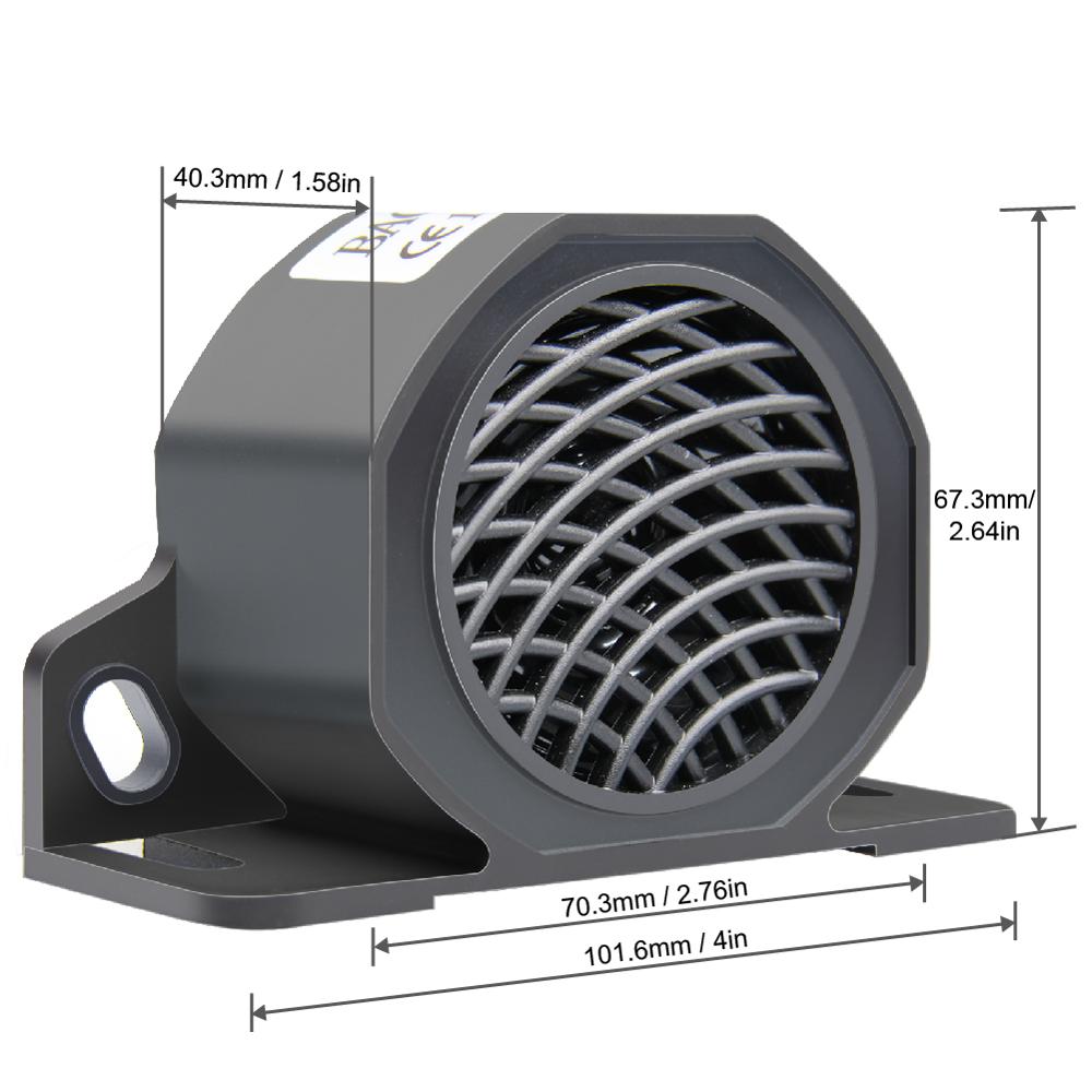 Universal 102Db Reverse Buzzer Beeper Backup for Truck Warning Alarm Can Be Installed On Any Vehicle With 12V To 24V DC System