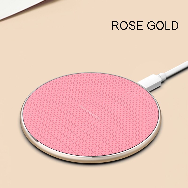 Chargeur d'induction sans fil 10W pour Samsung Galaxy S8 / S9 chargeur de Charge sans fil rapide pour iPhone Huawei adaptateur de Charge automatique: Pink
