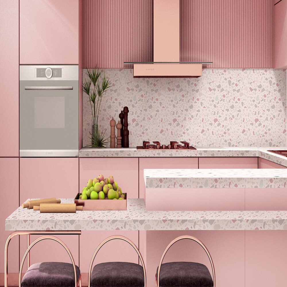 Funlife® 40 x 250cm terrazzo vægklistermærke gør-det-selv dekorativt selvklæbende fliseklistermærke til stue badeværelse køkken boligindretning