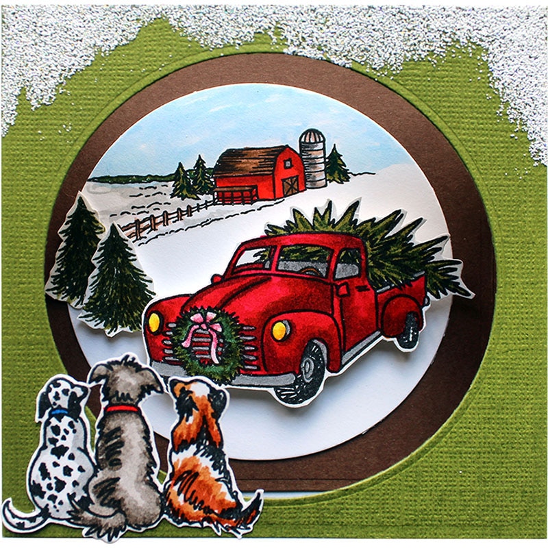 Clear Stamps Drive Kerst huis met Hondjes Transparante Stempel voor DIY scrapbooking Fotoalbum Ambachten Kaarten Decoratie
