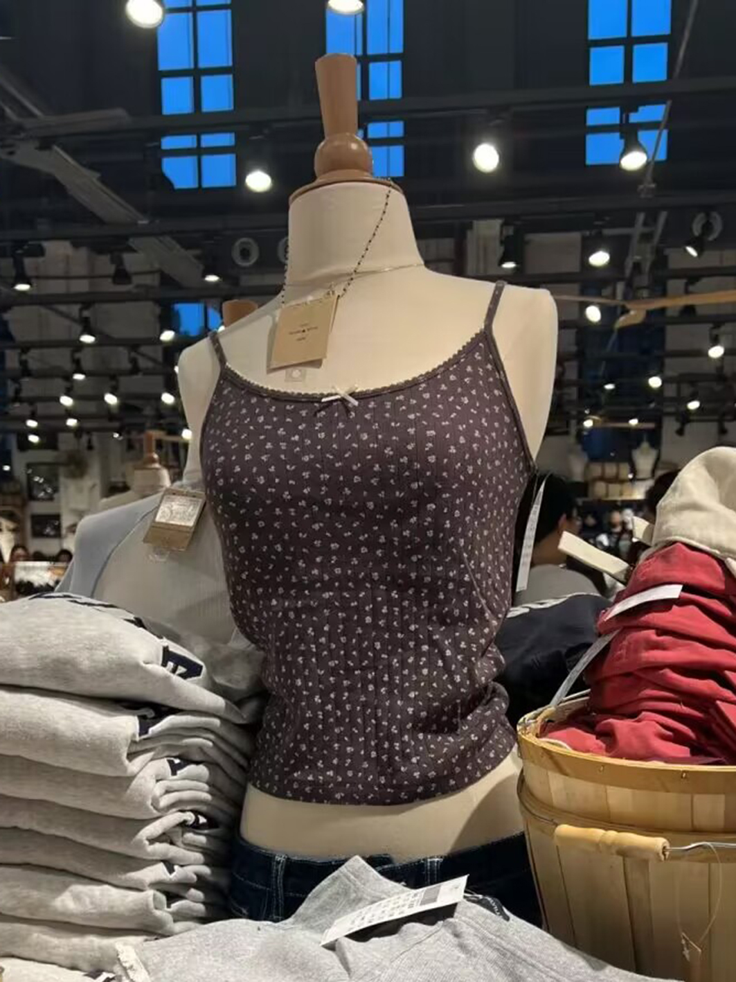 Jahrgang braune Blumen schleife Ernte oben Frauen Sommer Baumwolle ärmellose Aushöhlung Westen Kleidung amerikanische süße schlanke Tanktops y2k