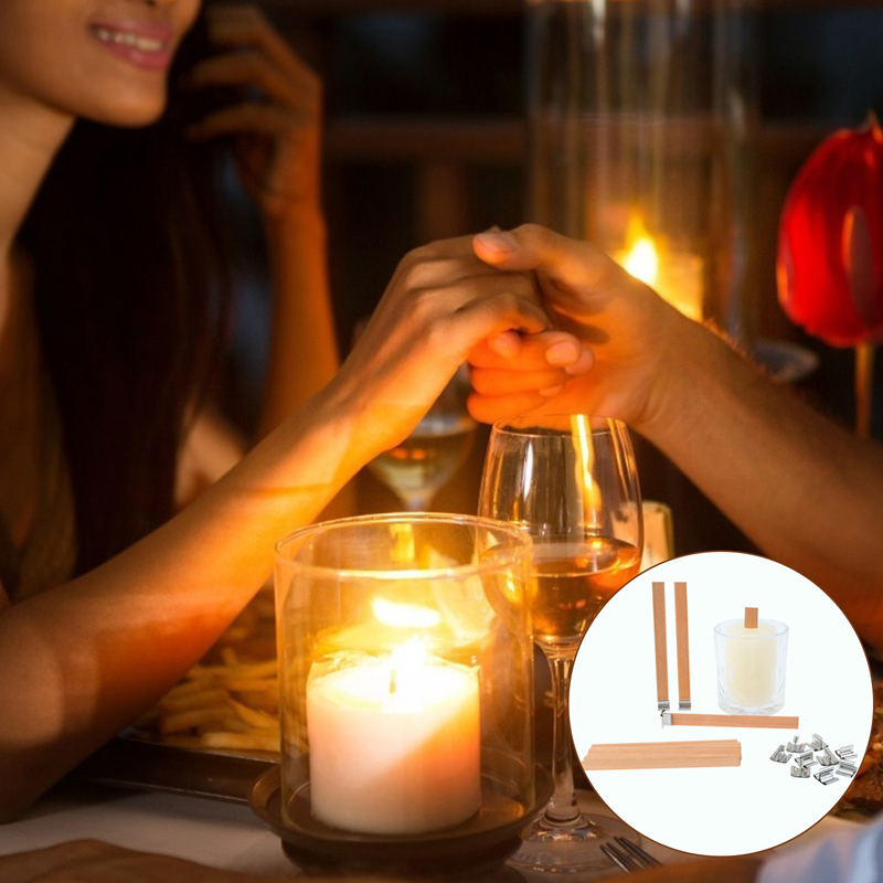 Mechas de madera para velas, núcleos de madera Nat... Grandado