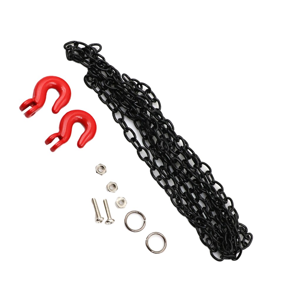 Piezas de repuesto para 1:10 RC Rock Crawler, gancho de remolque de Metal, decoraciones de cadena, modelo de vehículo