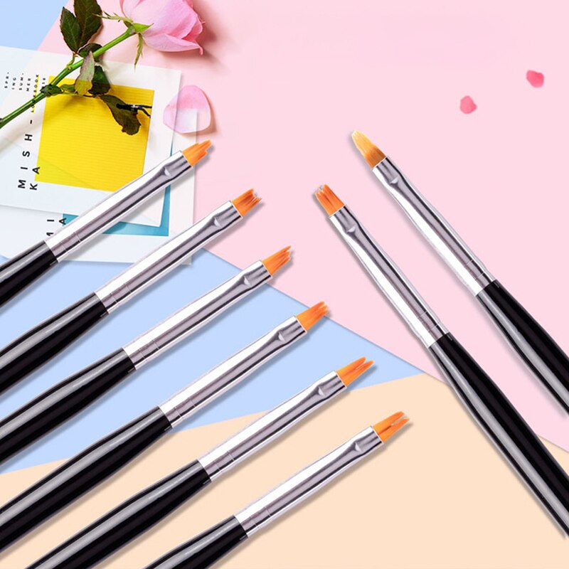 Lápiz de pétalos para uñas, herramientas de manicura de pluma, pincel pintado para decoración de uñas, apto para todas las pieles, 6 formas a elegir, 1 unidad