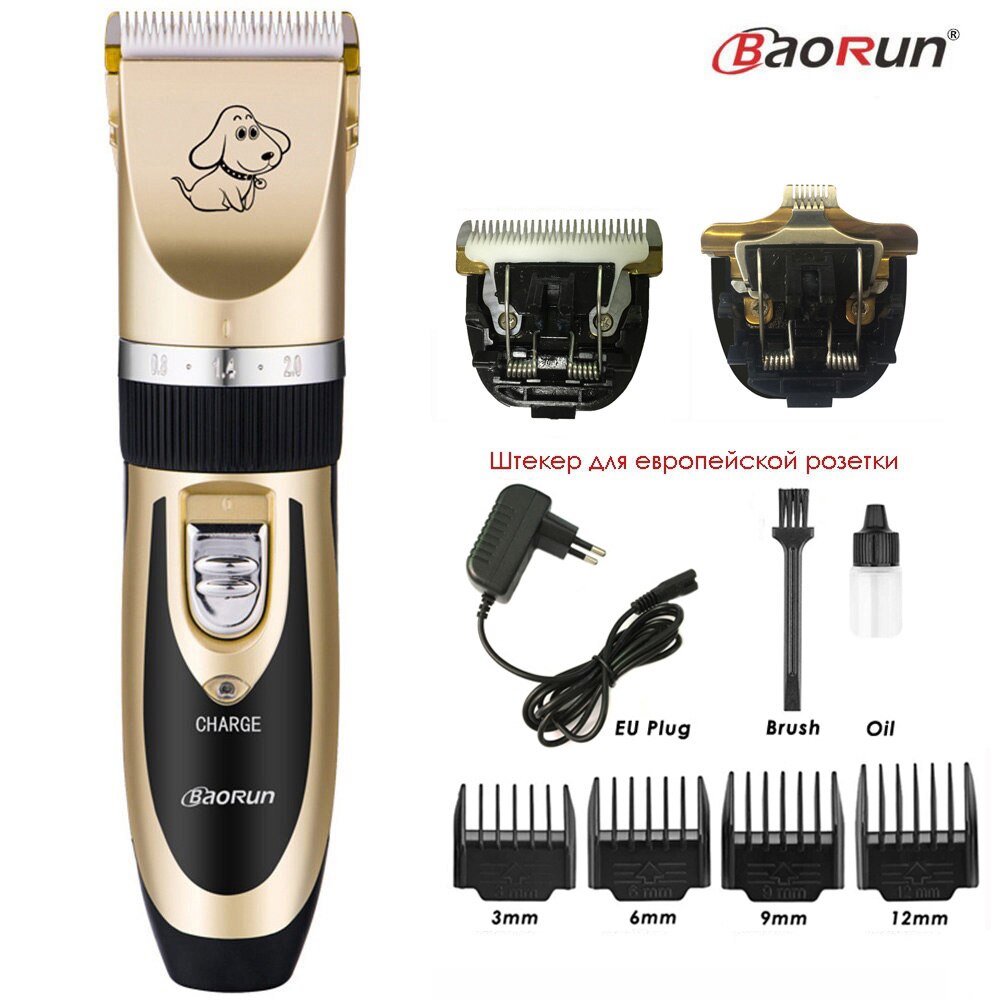 BaoRun P2 Dog Clippers Electric Pet Hair Clipper Shaver Set Haircut Machine Cat Grooming Trimmer Kit For Animals: Add KB Blades