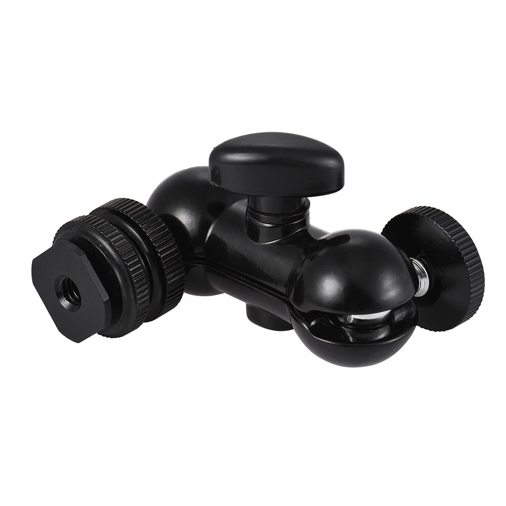 Multi-Function Double Ballhead Bracket Magic Arm Ballhead with Cold Shoe Mount 1/4" Screw for Monitor LED Video Light