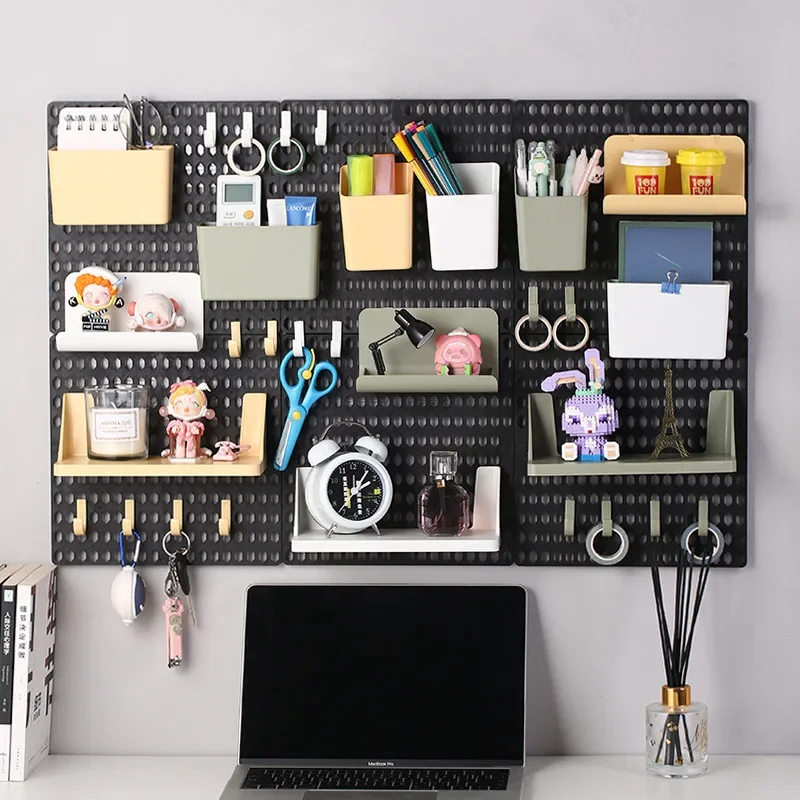 Pegboard painéis de parede pegboard organizador de parede montagem display diy pegboard kit ferramenta armazenamento painel rack banheiro cozinha
