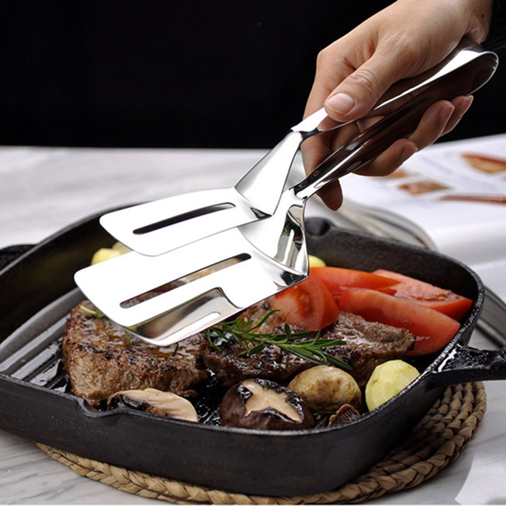 Stainless Steel Barbecue Steak Clamp Pliers Food Clamps Fried Fish Shovel BBQ Bread Kitchen Bread Meat Clamp