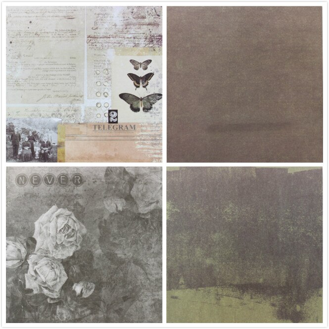 KSCRAFT 24pcs Single-side Printed Retro Style pattern papercraft art paper handmade scrapbooking kit set book