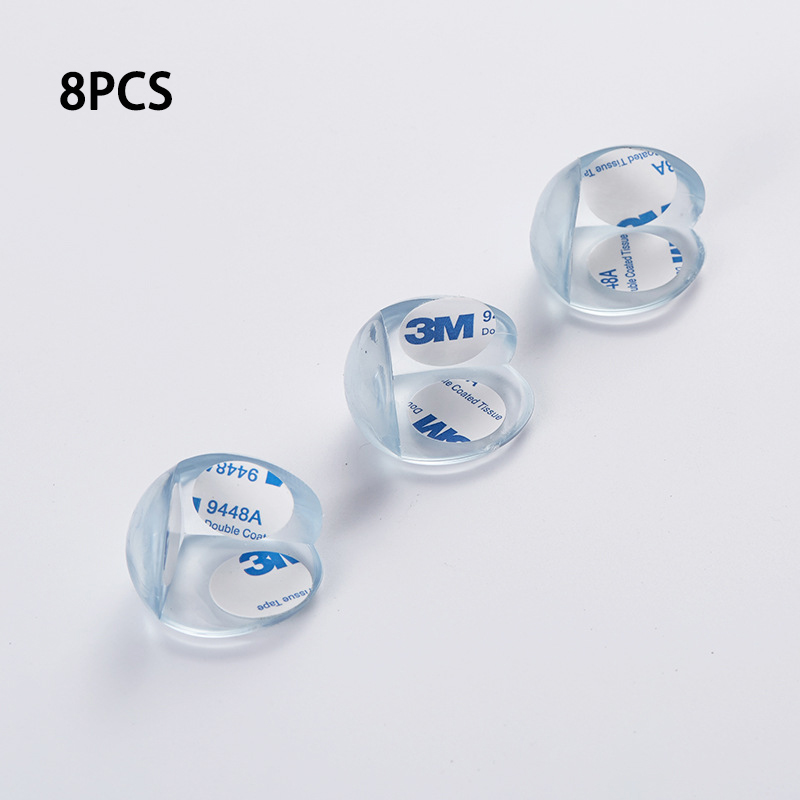Protector de esquina de silicona para muebles, funda de seguridad Anticolisión de vidrio para mesa, borde de esquina, cojín Protector para bebé, 4/8/16 piezas: 8pcs Roundtype