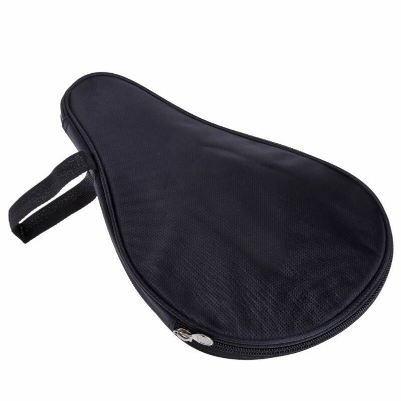 Waterproof Black Table Tennis Racket Bag PingPong Paddle Bat Case w/ Ball Pouch Q84C