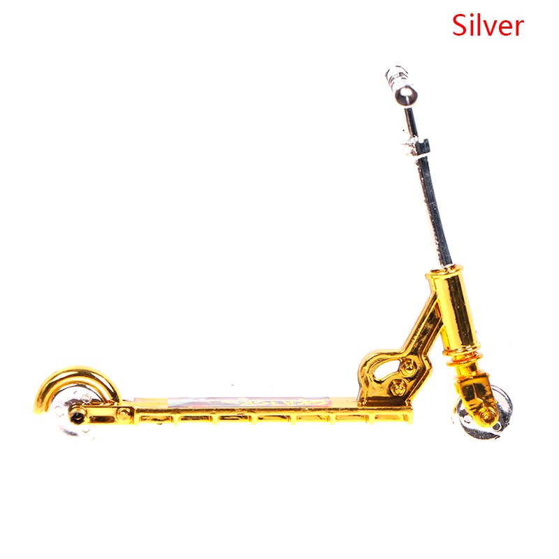 1pc Simulation mini finger scooter model children's educational two-wheel scooter: Silver