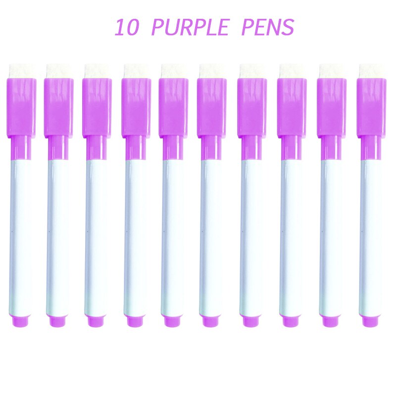 Magnetic Whiteboard Markers Erasable Pens Glass Ceramic White Board Children's Drawing Practice School Office Classroom Supplies: Purple