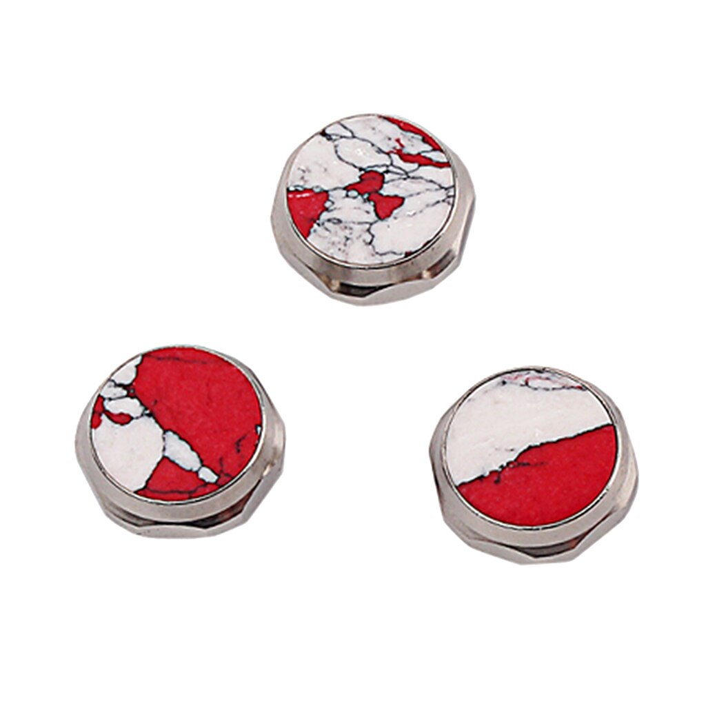 3x Trompet Repareren Deel Knoppen Prachtige Accessoires Rood/Witte Steen