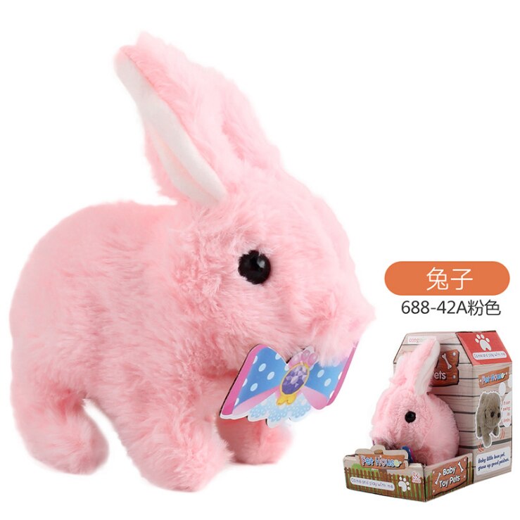 Simulation électrique pour enfants chien petit lapin blanc en peluche Teddy appellera marche chiot intelligent robot chien jouet: Vert armée