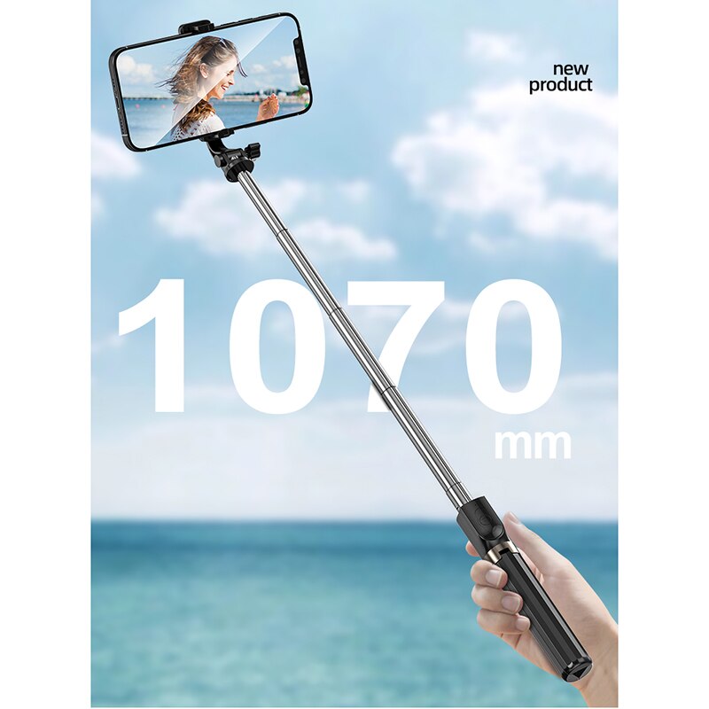 Adecuado para teléfonos inteligentes, iPhones y Samsung, 3 en 1 temporizador automático, trípode, monopié expandible, con control remoto Compatible con Bluetooth