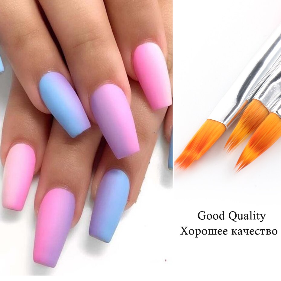 1 stk gradient neglebørste ombre maling negle designs uv gel polish tegning nail art pensler pen til manicure salon værktøjer  nt285
