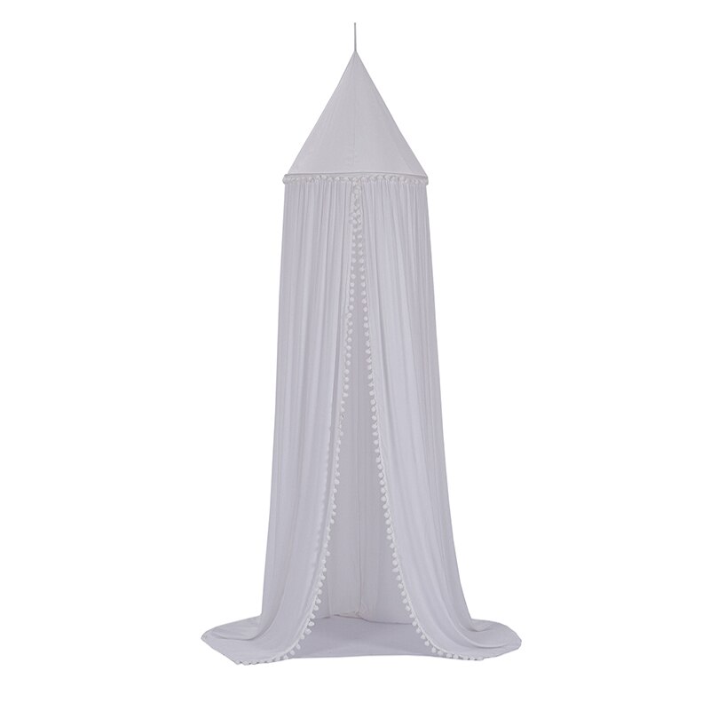 Canopée anti-moustiques pour bébé | Lit de princesse pour fille, lit suspendu, tentes, rideaux de jeu en coton, décoration nordique pour chambre d'enfants: WHITE