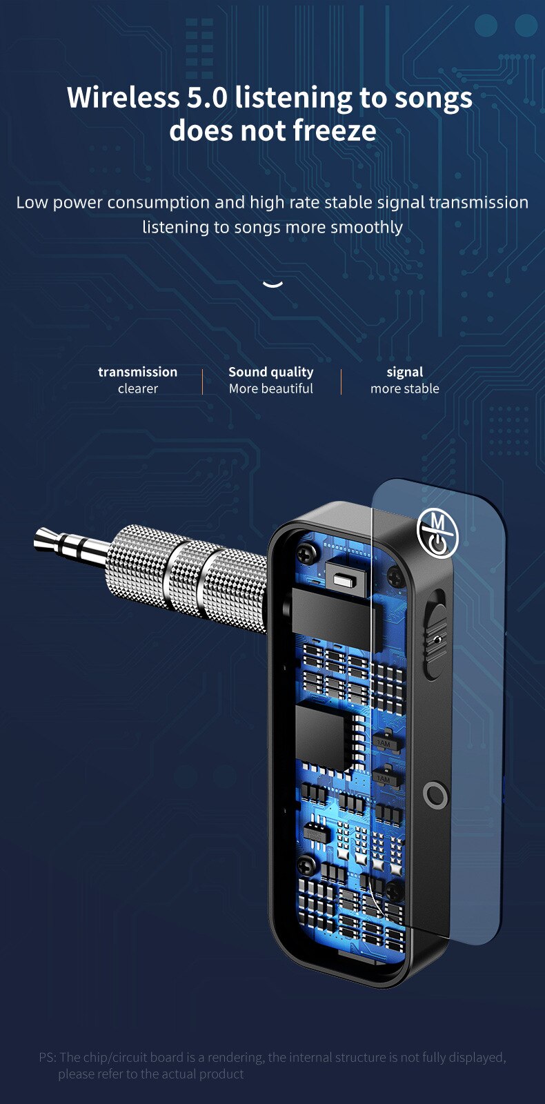 Bluetooth 5.0 sender modtager 2 in1 stik bt adapter 3.5mm audio aux adapter til bil audio musik aux håndfri headset