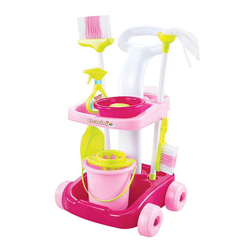 Children Cleaning Toy Set Girls Housekeeping Pink Sweep Pretend Play Set Kids Educational Toy Assemblage: A3