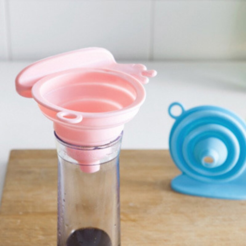 Huishoudelijke Opvouwbare Telescopische Mini Slak Kleine Trechter Plastic Effen Kleur Vloeistof Hopper Fles Trechter Keuken Tools & Gadgets