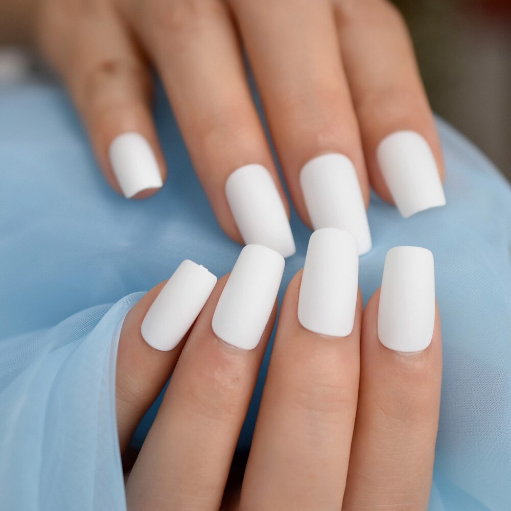 Faux-ongles pour French manucure, bleu diamant, Ombre, à pression, carré brillant, par les dames, 24 Ct: L5195