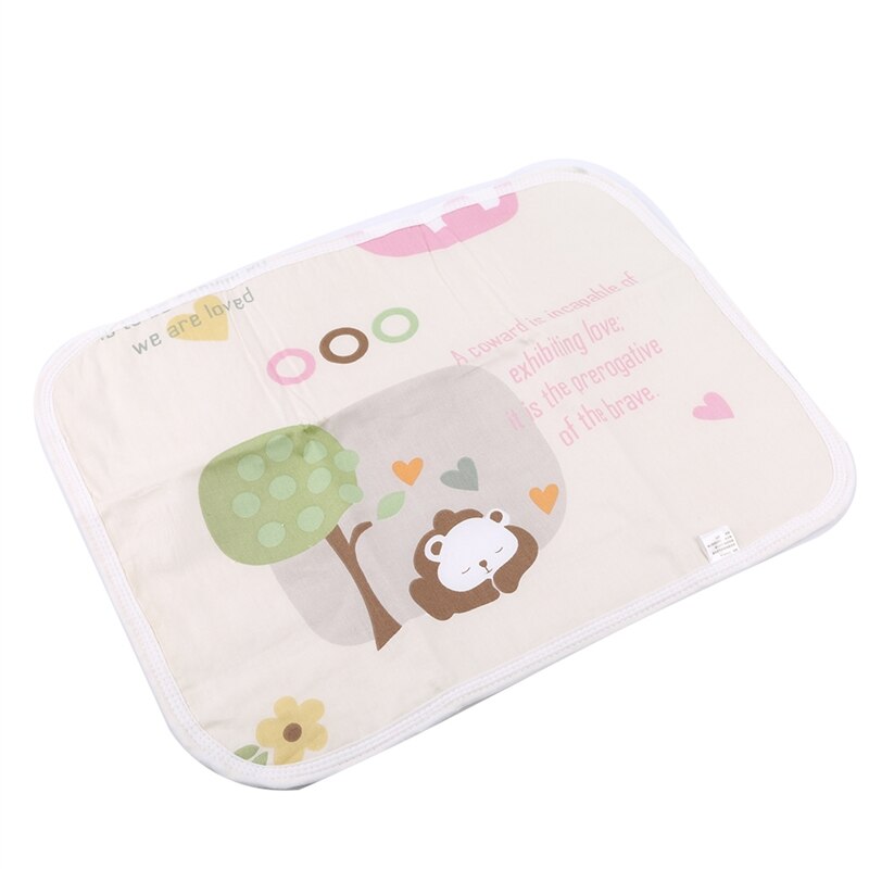 Baby Changing Mat Cartoon Cotton Blend Waterproof Sheet Baby Changing Pad Table Diapers Urinal Game Play Cover Infant Mattress: brown