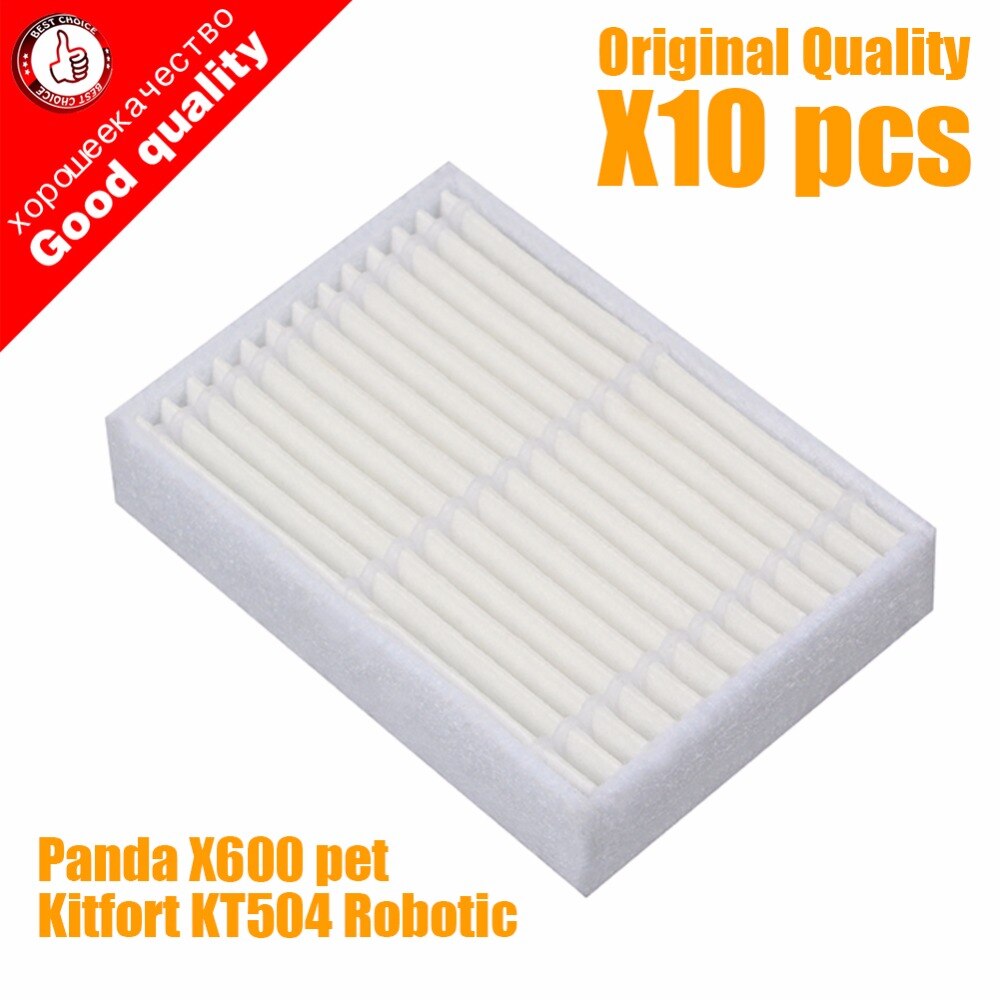 10 Stks/partij Hepa Filter Voor Panda X600 Huisdier Kitfort KT504 Robotic Voor Midea Mvcr03 VCR15 VCR16 Stofzuiger Onderdelen Accessoires