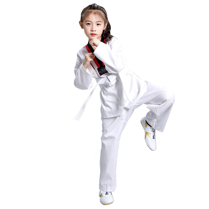 Taekwondo Uniform for Adults&amp; Kids Taekwondo Karate Dobok Exquisite Embroidery Tkd Clothing Kids Kungfu Martial Arts Suit T14