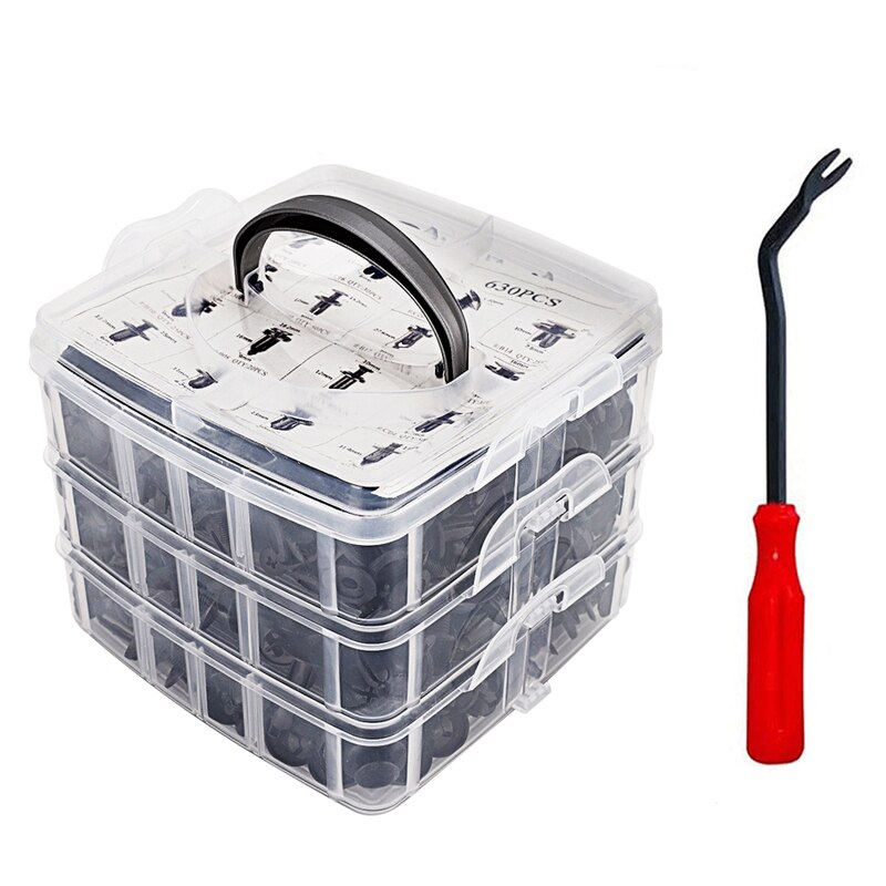Gemengde Auto Fastener Clip Auto Body Push Retainer Pin Klinknagel Bumper Portierbekleding Retainer Fastener Kit Auto Accessoires: 631PCS