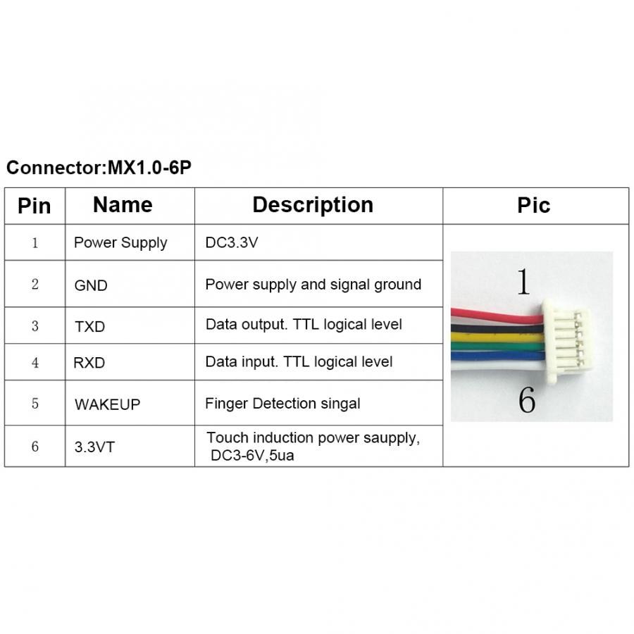 R503 Circular Capacitive Fingerprint Identification Module with 2-Color Ring Indicator Light Fingerprint Sensor