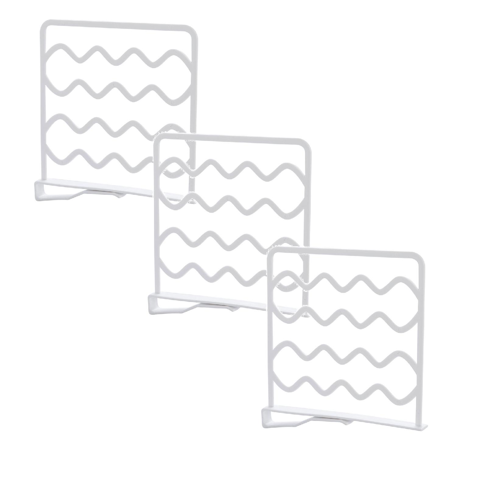 Mathiateurs d'étagères de Cisco pour chambre à coucher, synchronisation d'étagères, organisateur d'étagères, organisateur d'armoires de cuisine, rangement d'étagères, évaluation de vêtements, 3 pièces: WHITE