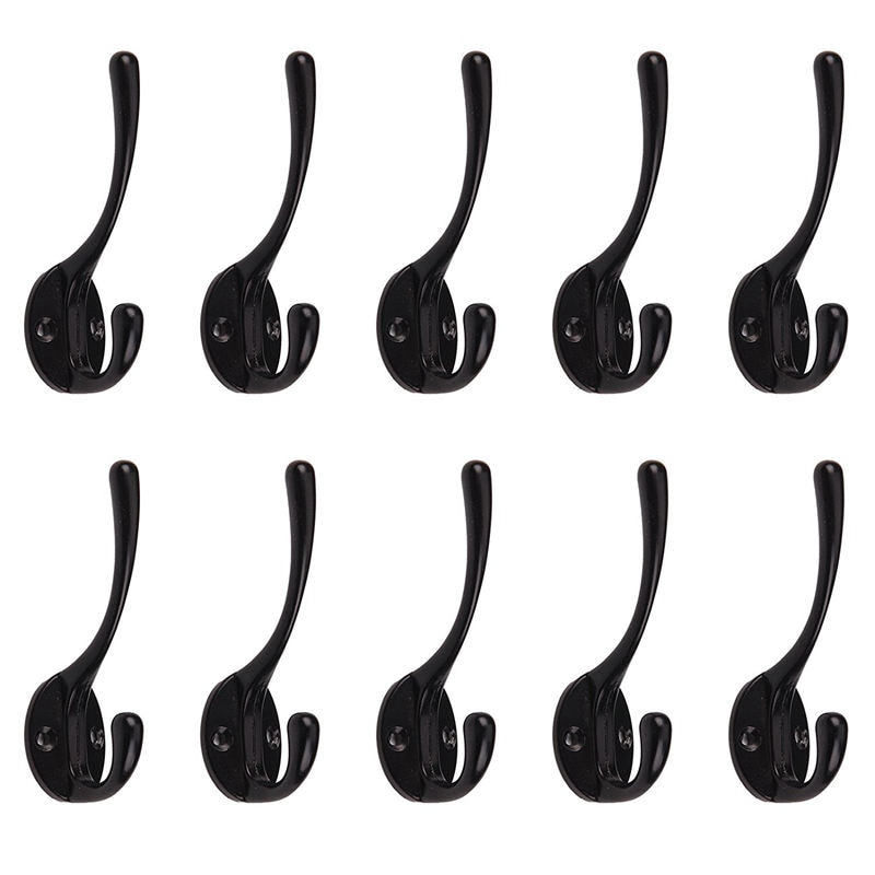 Dubbele Jas Haak 10 Pcs Classic Antieke Industriële Stijl Ijzeren Hanger: Default Title