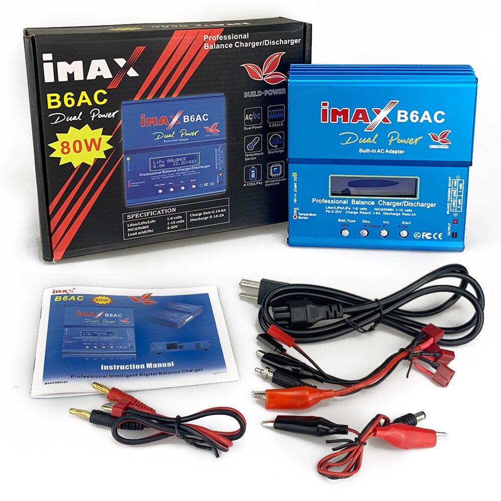 IMAX B6 B6AC B3 Charger RC LiPo NiMh Battery Digital Balance Charger With T Plug or Tamiya Connector Calbe 1s-6s Charger