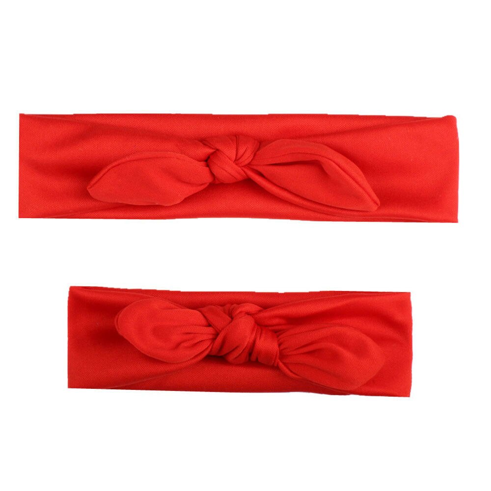 2PCS Mama & Baby Headband Headwear Toddler Girls Mommy and Me Elastic Bow Knotted Turban Hair Band Princess Bow hair accessories