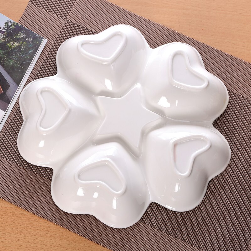 Ceramic bowl Living room fruit platter Dried fruit plate subdivision home snack plate