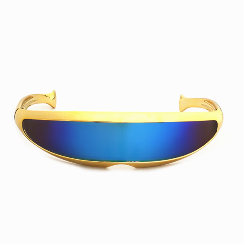 Überzug Angeln Sonnenbrille retro Futuristische brille Luxus Männer Sonnenbrille Frauen Brillen Neuheit Jahrgang Sonnenbrille: Gold Blau Merkur