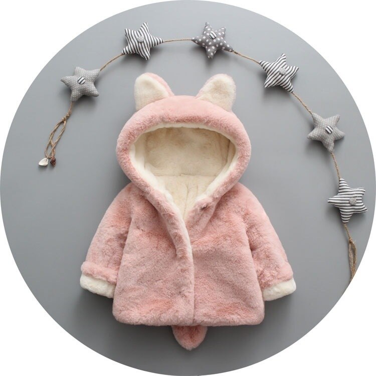 Meisjes Warme Jassen Winter Kids Leuke Dikke Fluwelen Hoodies Voor Baby Jongens Kinderen Cartoon Bovenkleding Jassen 2 3 4 5Y kleding Meisjes