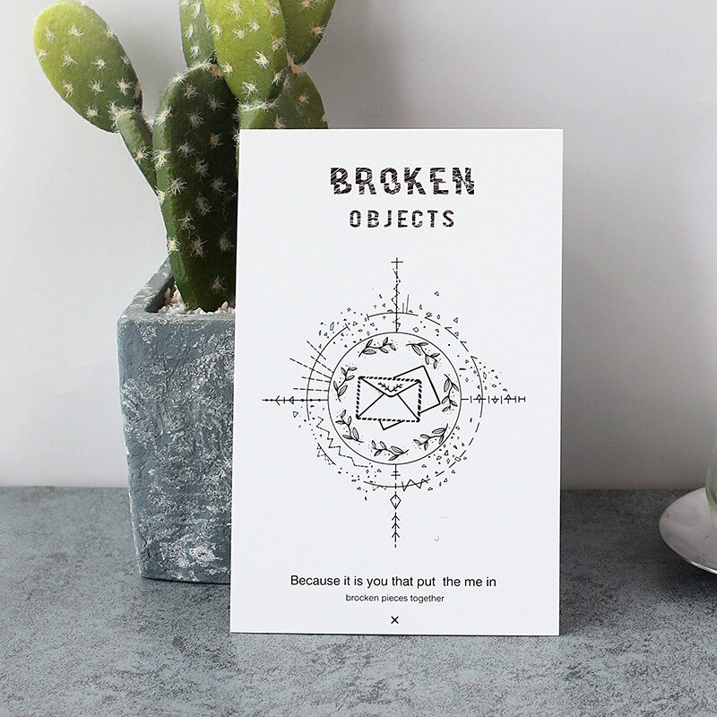 30 Pcs/Set Broken Objects Postcard /Greeting Card/Message Card/Christmas and Year