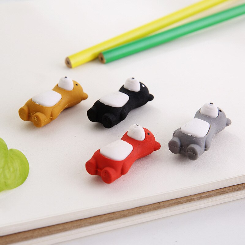 1 pièces de dessin animé debout ours muet gomme crayon étudiant papeterie gomme