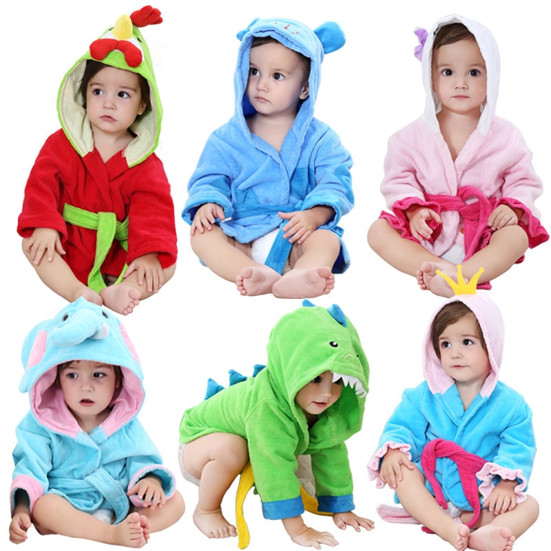 bébé peignoirs 0-1 ans dinosaure -né bébé filles vêtements sommeil robes à capuche éléphant roupa de banho bebe recen nacido