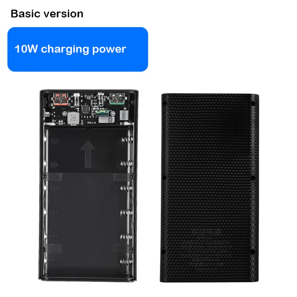 6*21700 Energie Bank fallen Unterstützung Schnell Schnelle Ladegerät Abnehmbare 21700 Batterie Halfter Ladung Kasten Ladung PD DIY Mit Taschenlampe: Weiß